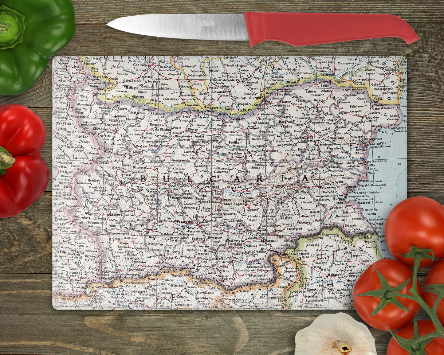 Bulgaria Map Cutting Board | Travel Gift | Kitchen Decor