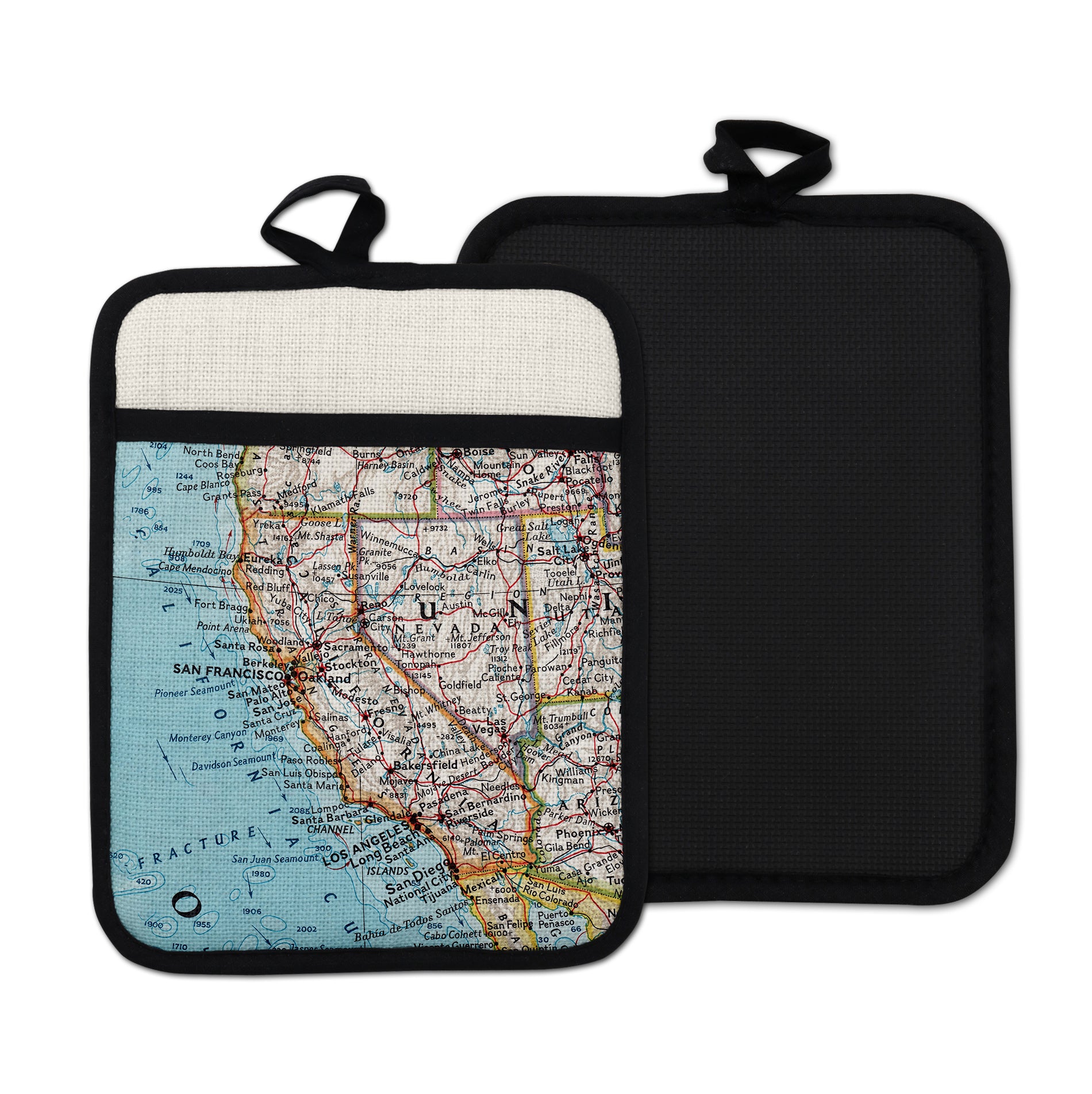 California vintage map hot pad kitchen decor