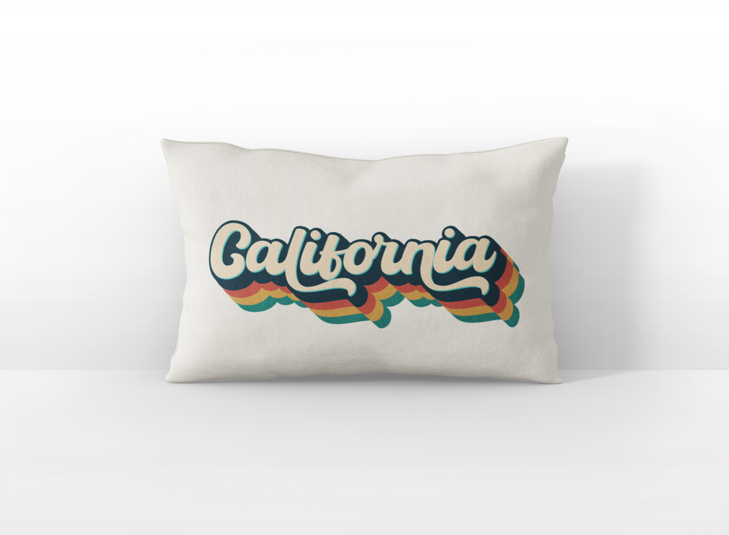 California retro text lumbar pillow