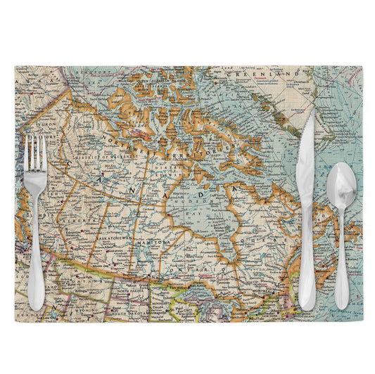 Canada Vintage Map Placemats Set of 4