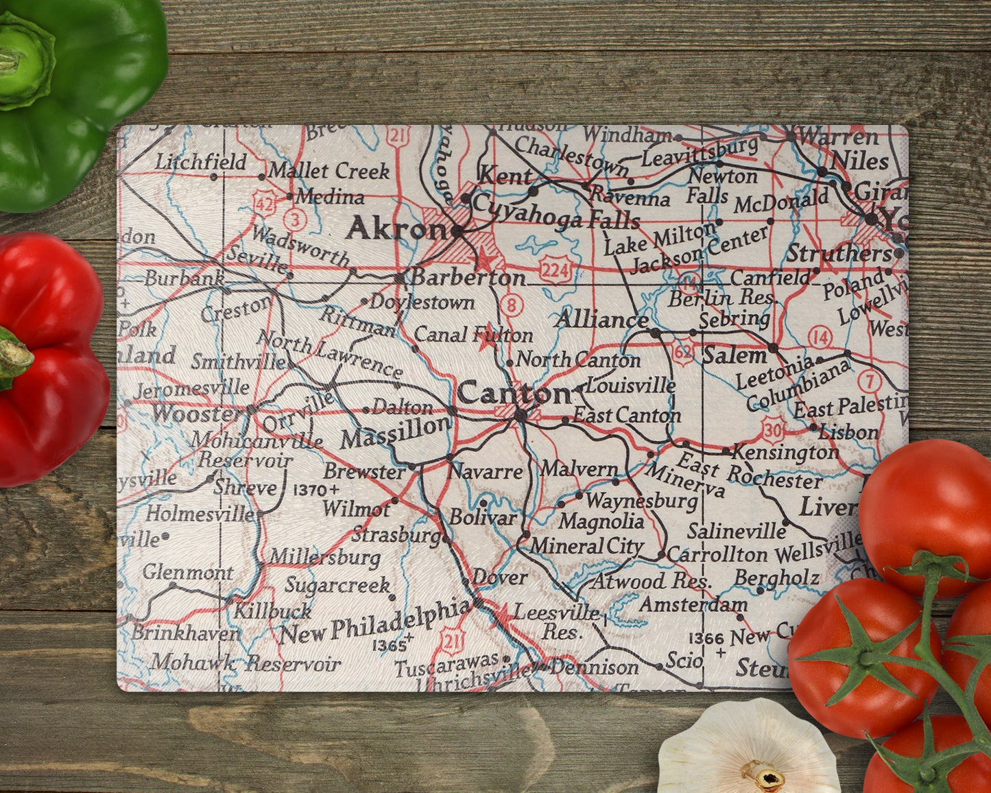 Canton Ohio Map Cutting Board | Travel Gift | Kitchen Decor