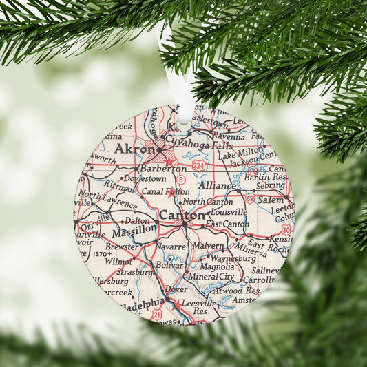 Canton Ohio Vintage Map Ornament