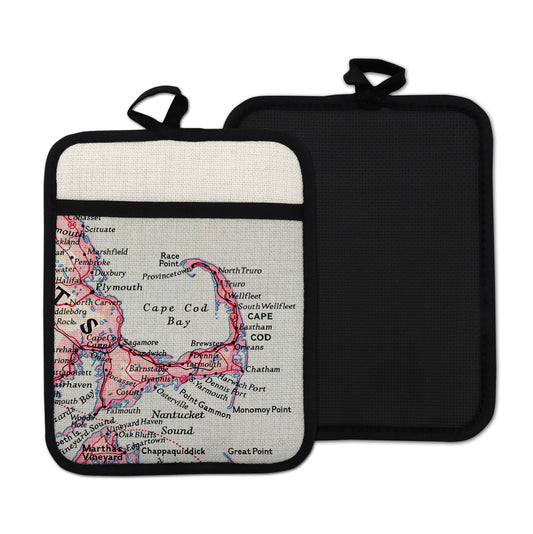 Cape Cod Massachusetts Vintage Map Hot Pad