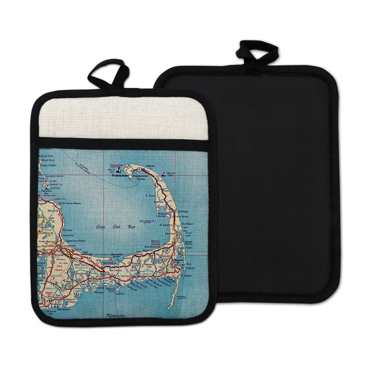 Cape Cod Vintage Map Hot Pad – Coastal Kitchen Essential