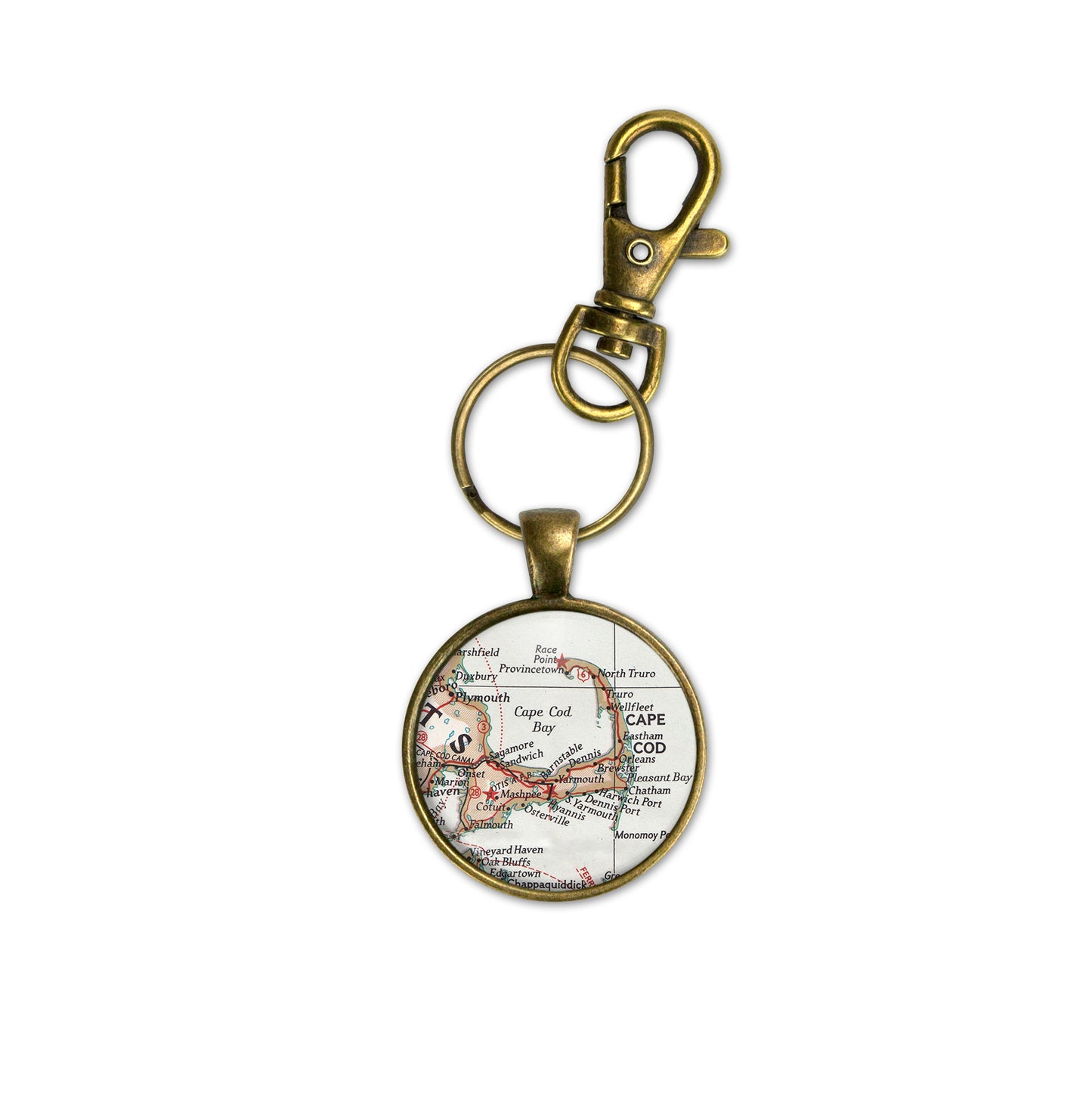 Cape Cod Vintage Map Keychain – Coastal Everyday Carry