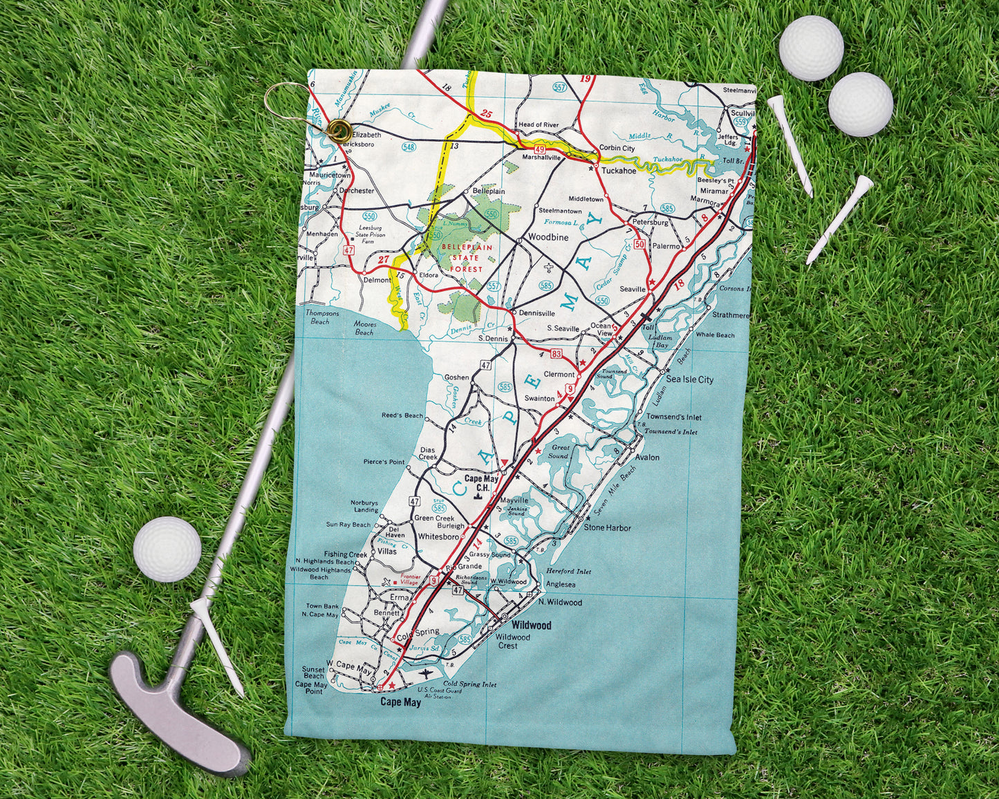 Cape May New Jersey golf towel primary image
