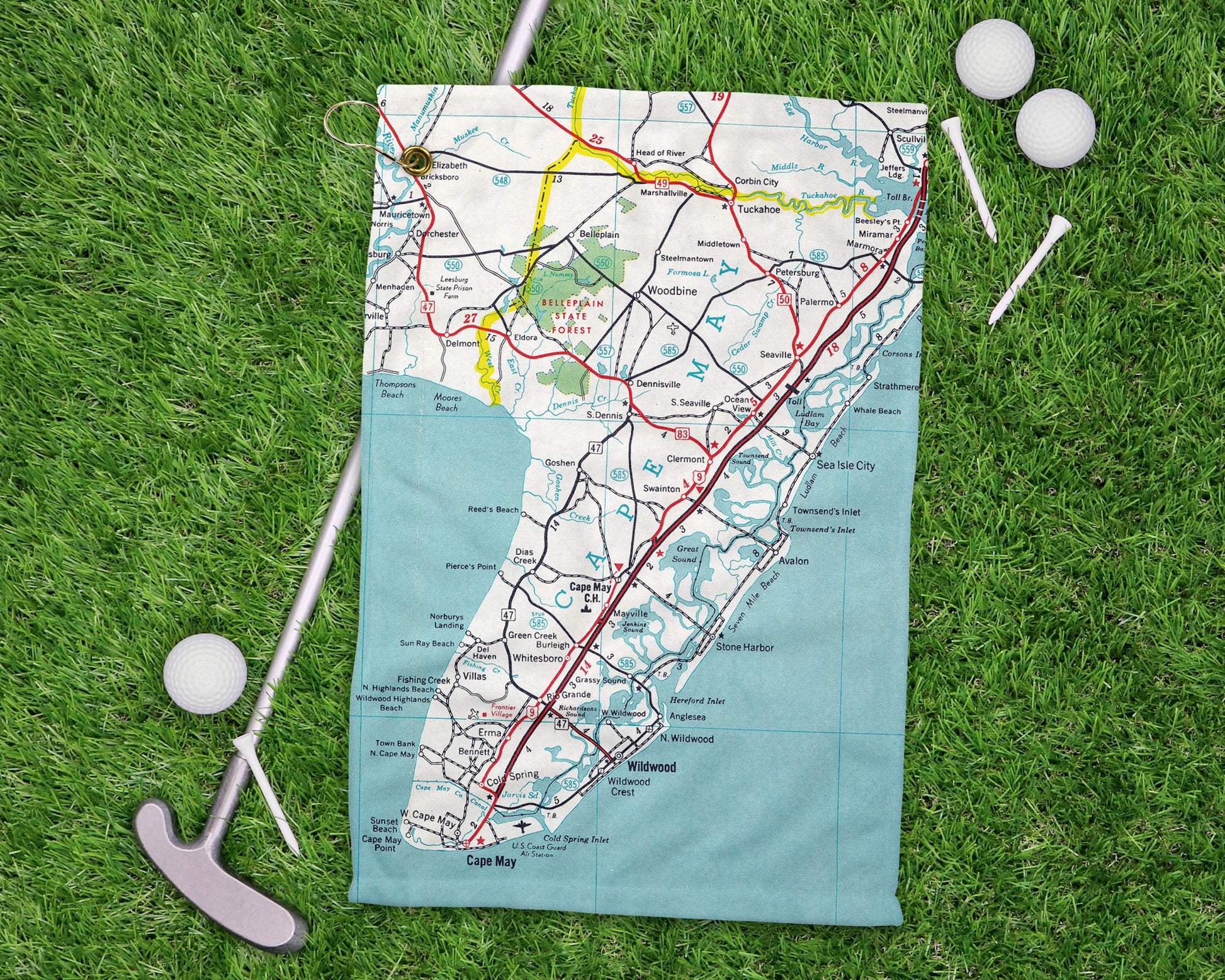 Cape May New Jersey golf towel primary image