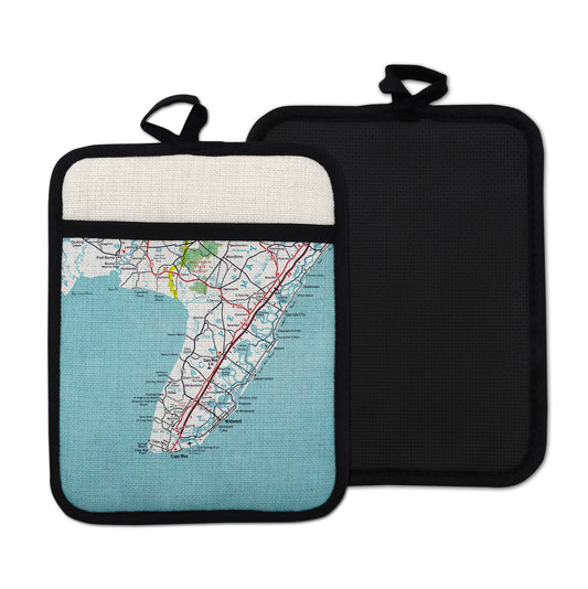 Cape May New Jersey vintage map hot pad kitchen decor