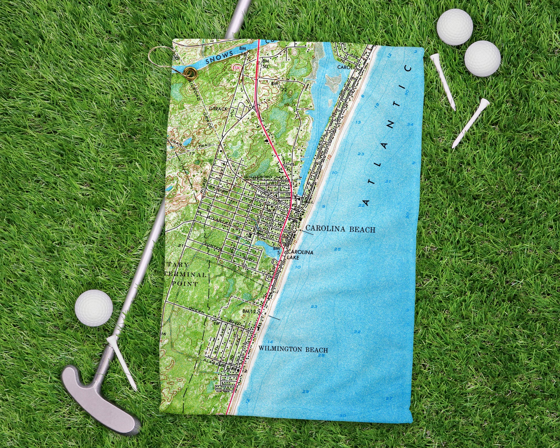 Carolina Beach North Carolina golf towel primary image