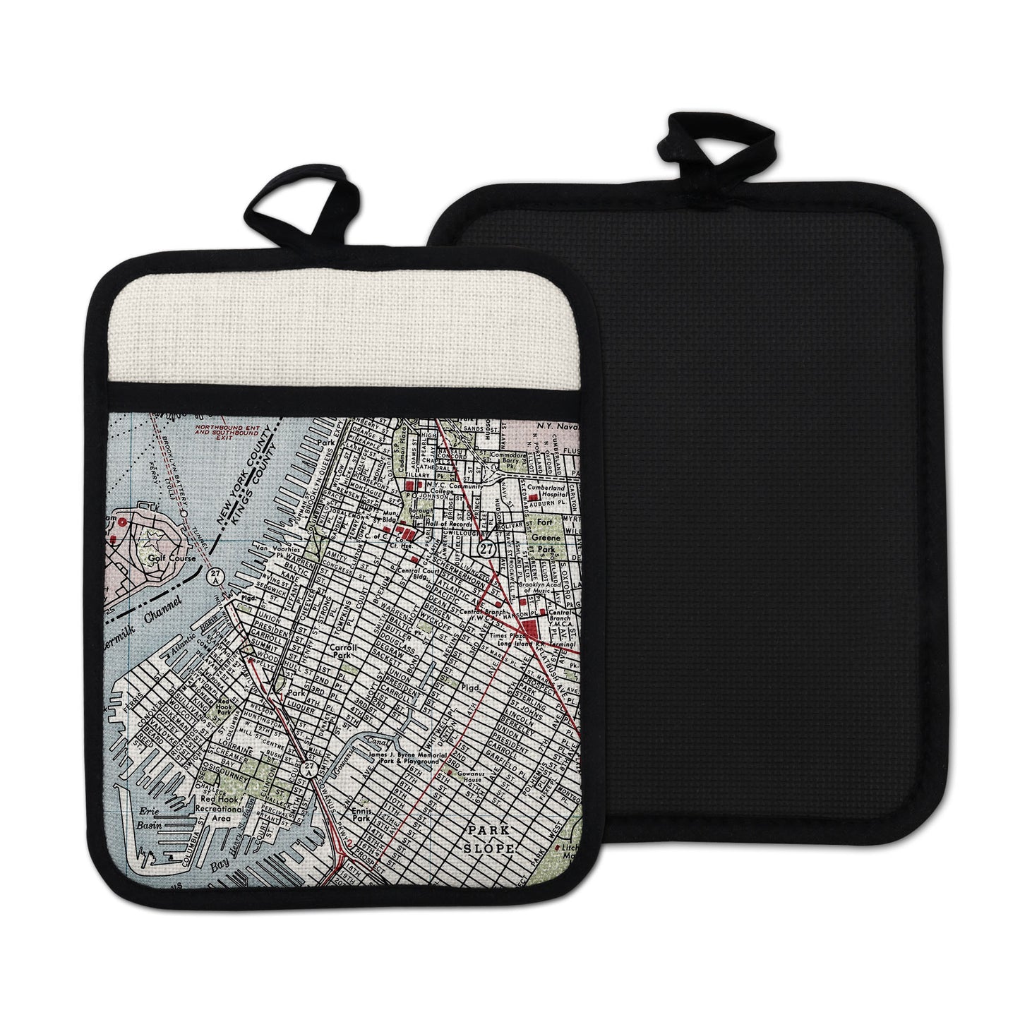 Carroll Gardens Brooklyn vintage map hot pad kitchen decor