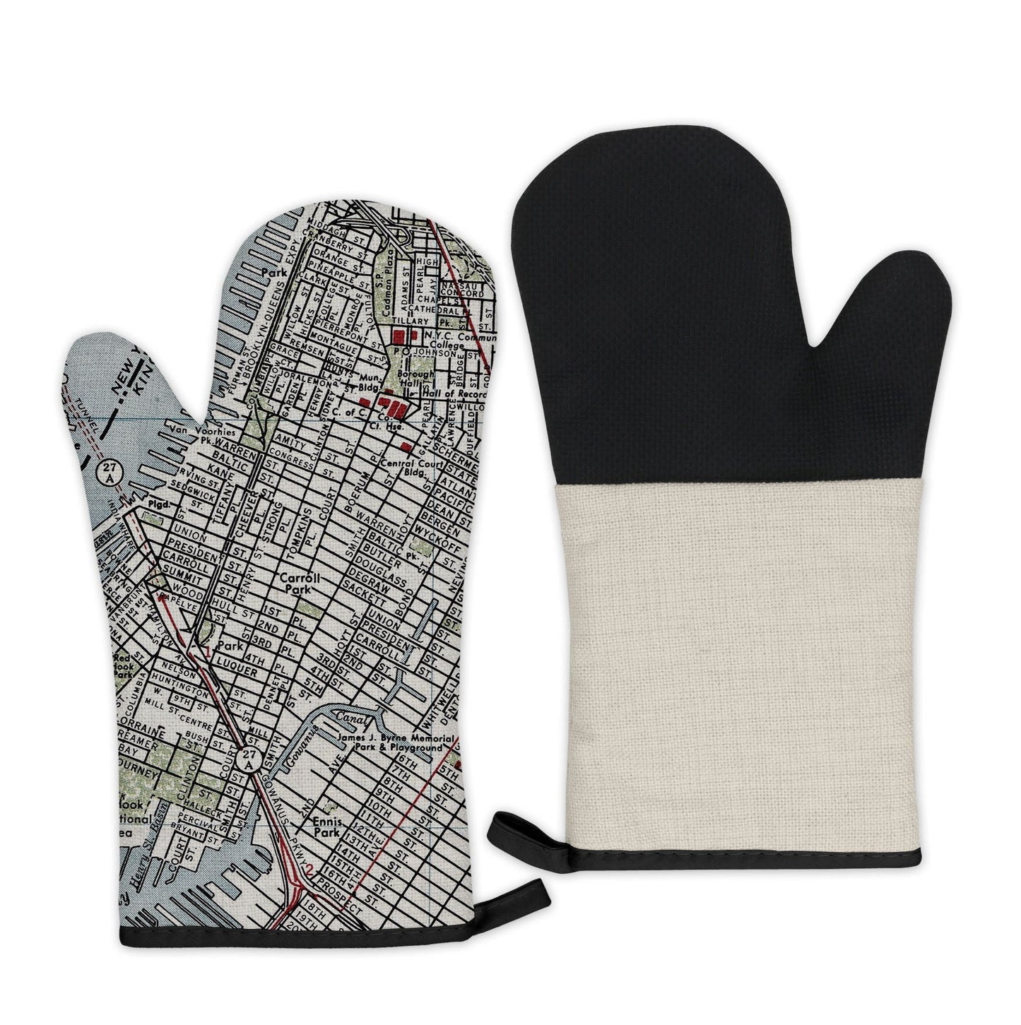 Carroll Gardens, Brooklyn Map Oven Mitt | Vintage-Inspired Kitchen Gift