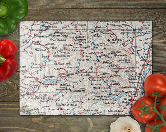 Catskill Mountains New York Map Cutting Board | Travel Gift | Kitchen Decor