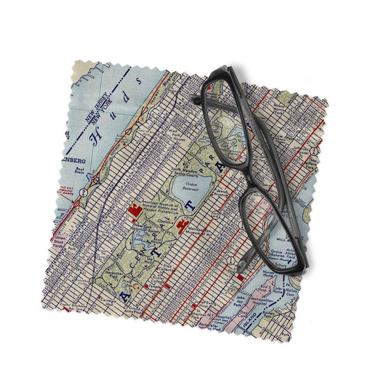Central Park New York Map Lens Cloth | NYC Microfiber Glasses Cleaner | Travel Gift