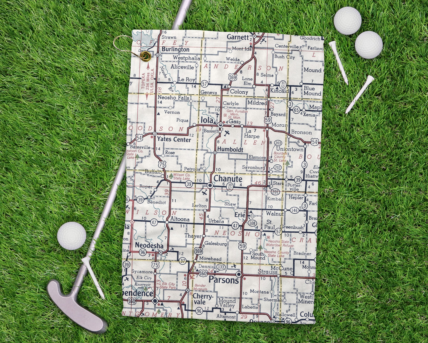 Chanute Kansas golf towel primary image