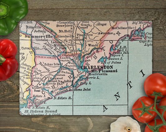 Charleston South Carolina Map Cutting Board | Lowcountry Hostess Gift