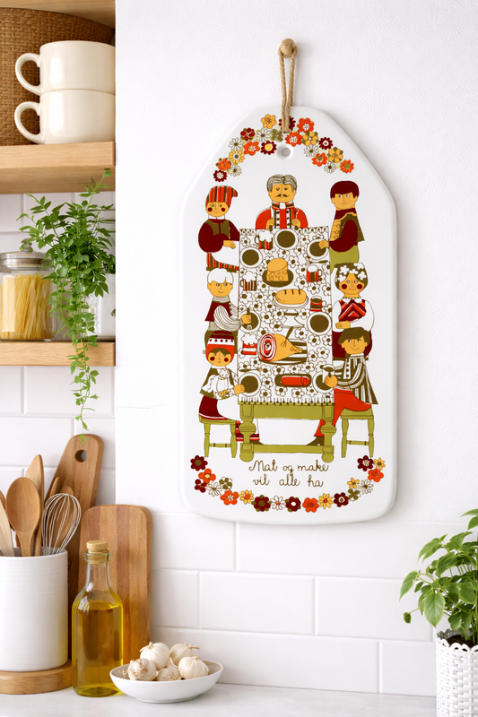 Set of 2 Vintage Turi-Design Folklore Wall Plaques | Scandinavian Ceramic Art