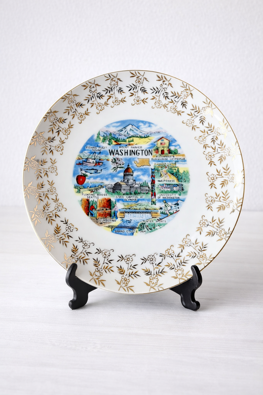 Vintage Washington State Souvenir Plate | Scenic Travel Collectible