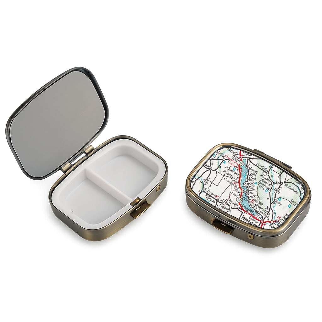 Chautauqua Lake New York Vintage Map Pill Case