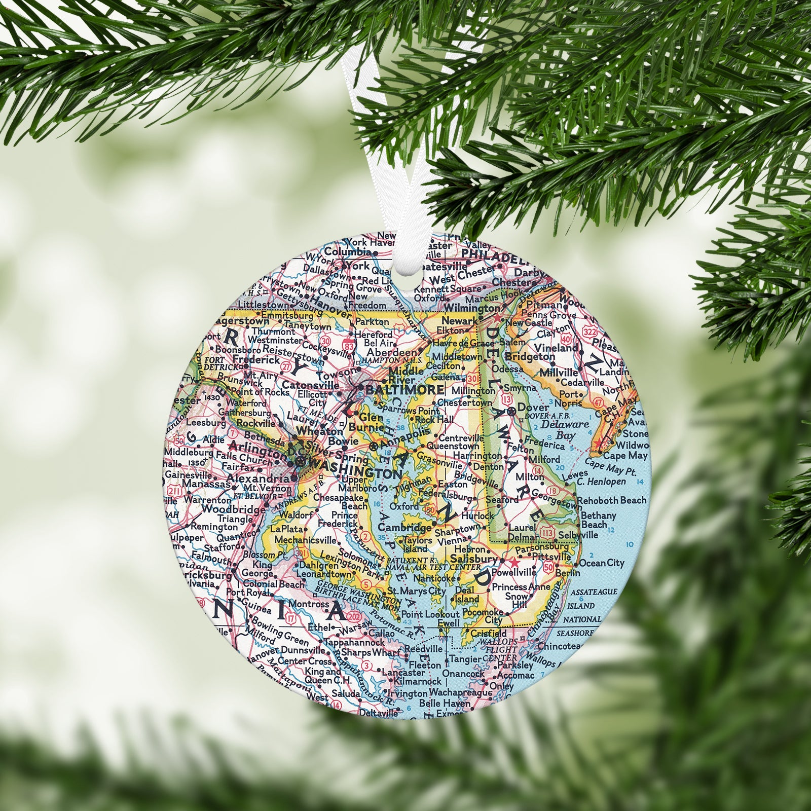 Chesapeake Bay Vintage Map Ornament