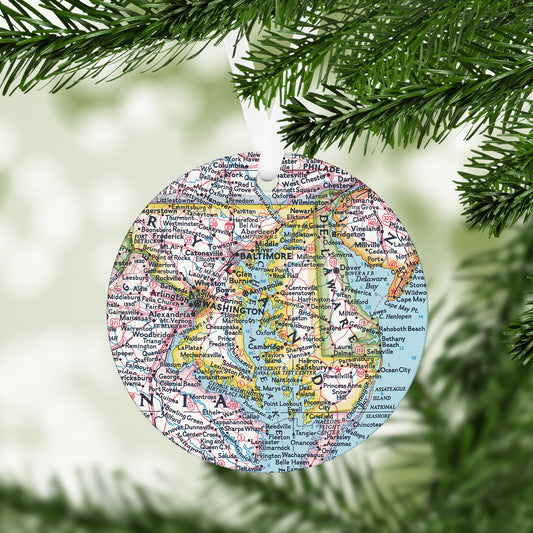 Chesapeake Bay Vintage Map Ornament