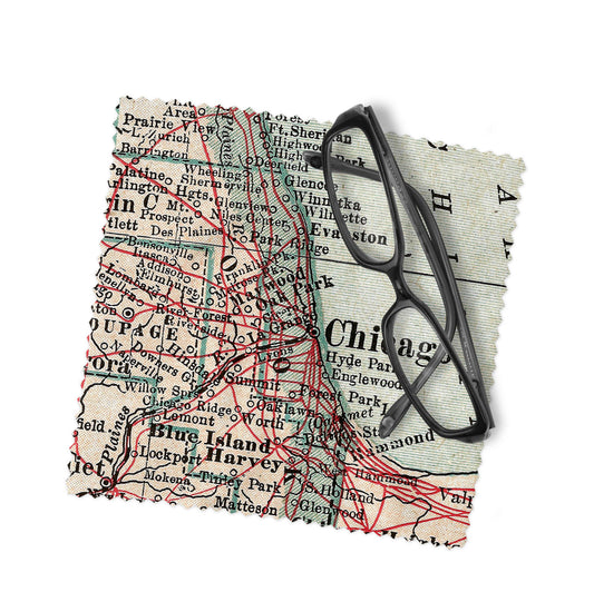 Chicago Map Lens Cloth | Glasses & Screen Cleaning Cloth