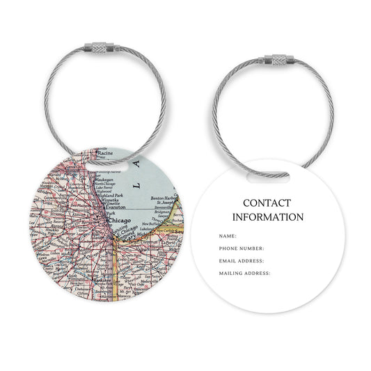 Chicago Map Luggage Tag | City-Inspired Travel Accessory