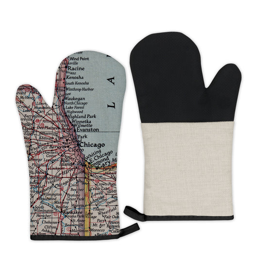 Chicago Map Oven Mitt | City-Inspired Kitchen Essential