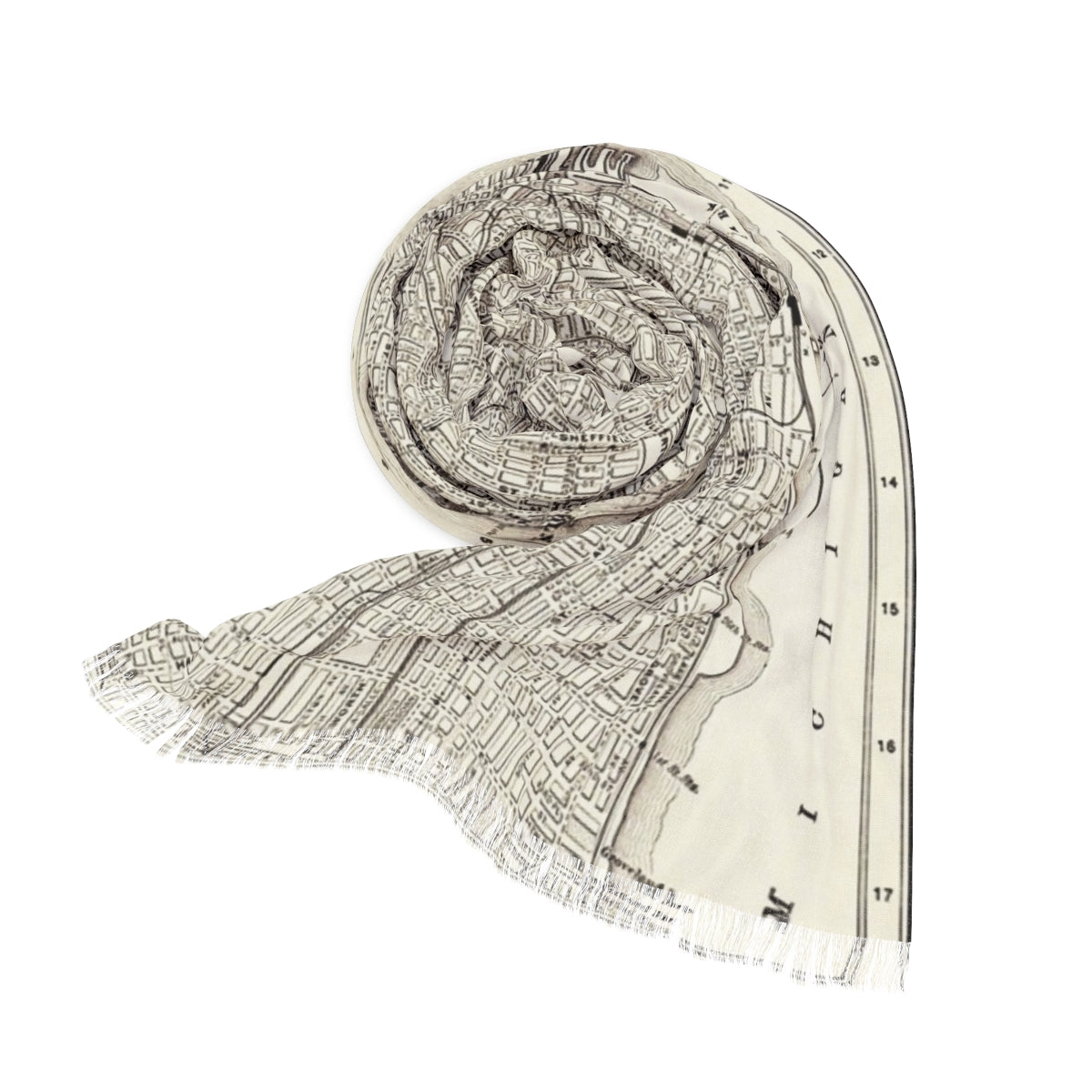Chicago Map Scarf | City-Inspired Lightweight Scarf