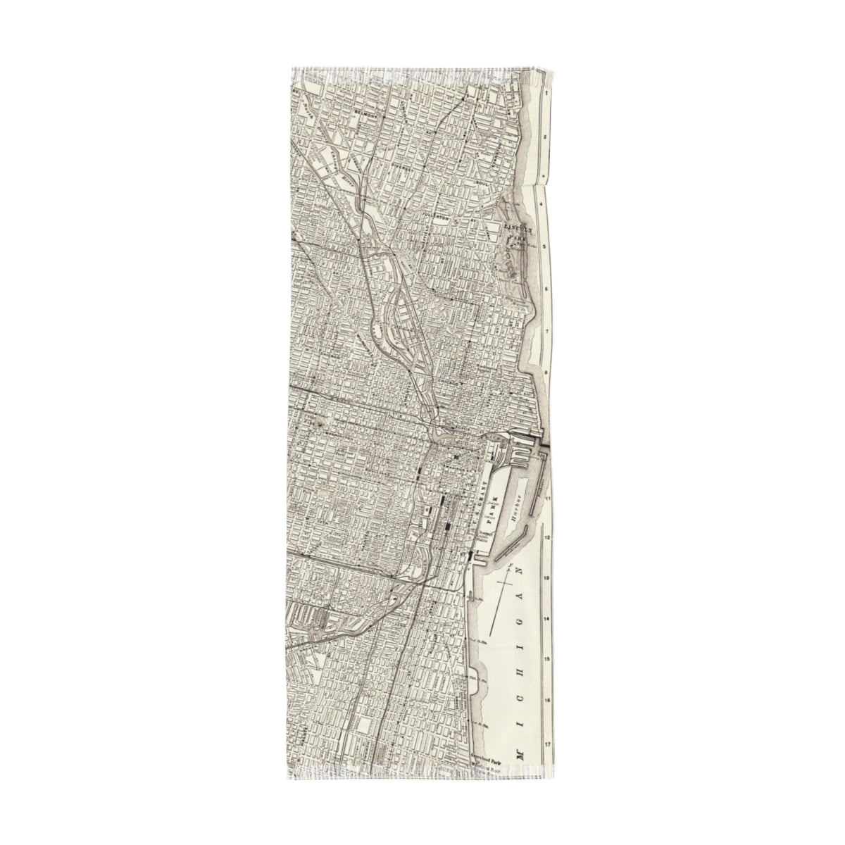 Chicago Map Scarf | City-Inspired Lightweight Scarf