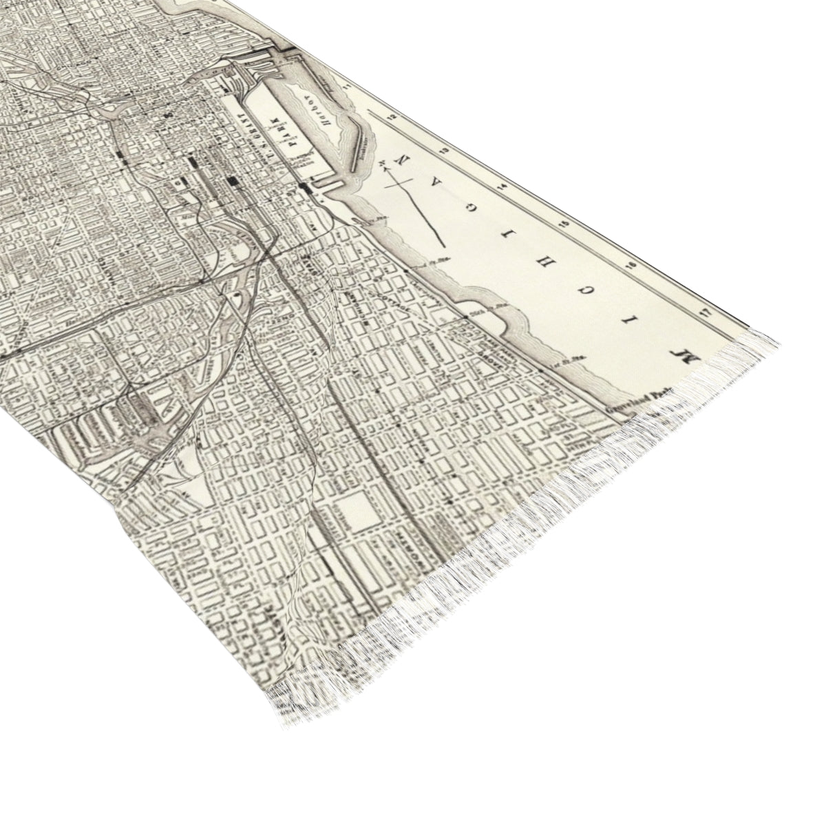 Chicago Map Scarf | City-Inspired Lightweight Scarf
