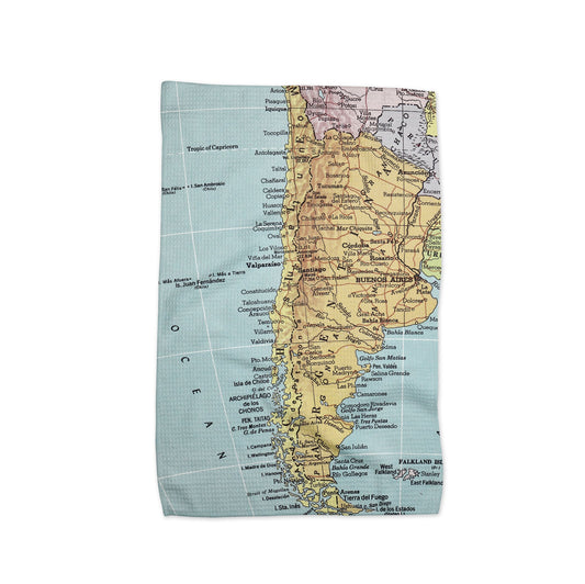 Chile Map Tea Towel | Waffle-Weave Kitchen Towel Gift