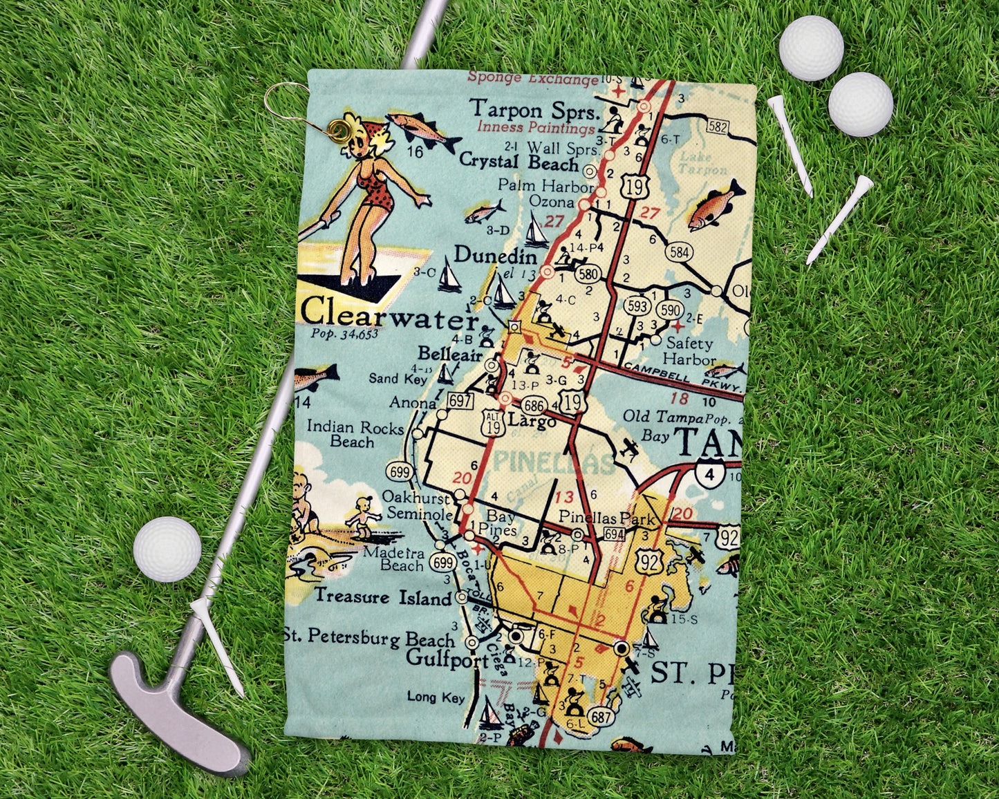 Clearwater Florida golf towel primary image