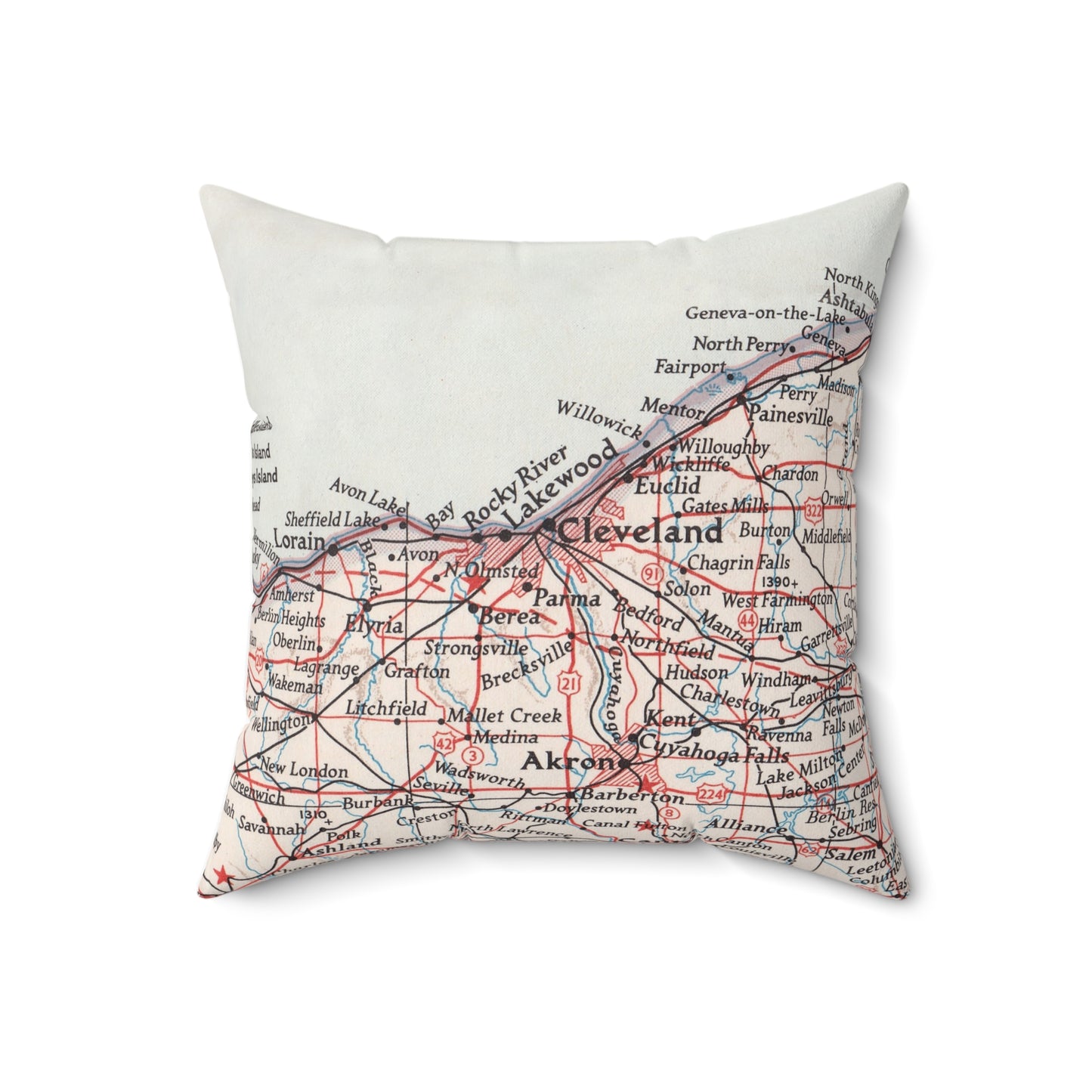 Cleveland Ohio vintage map pillow