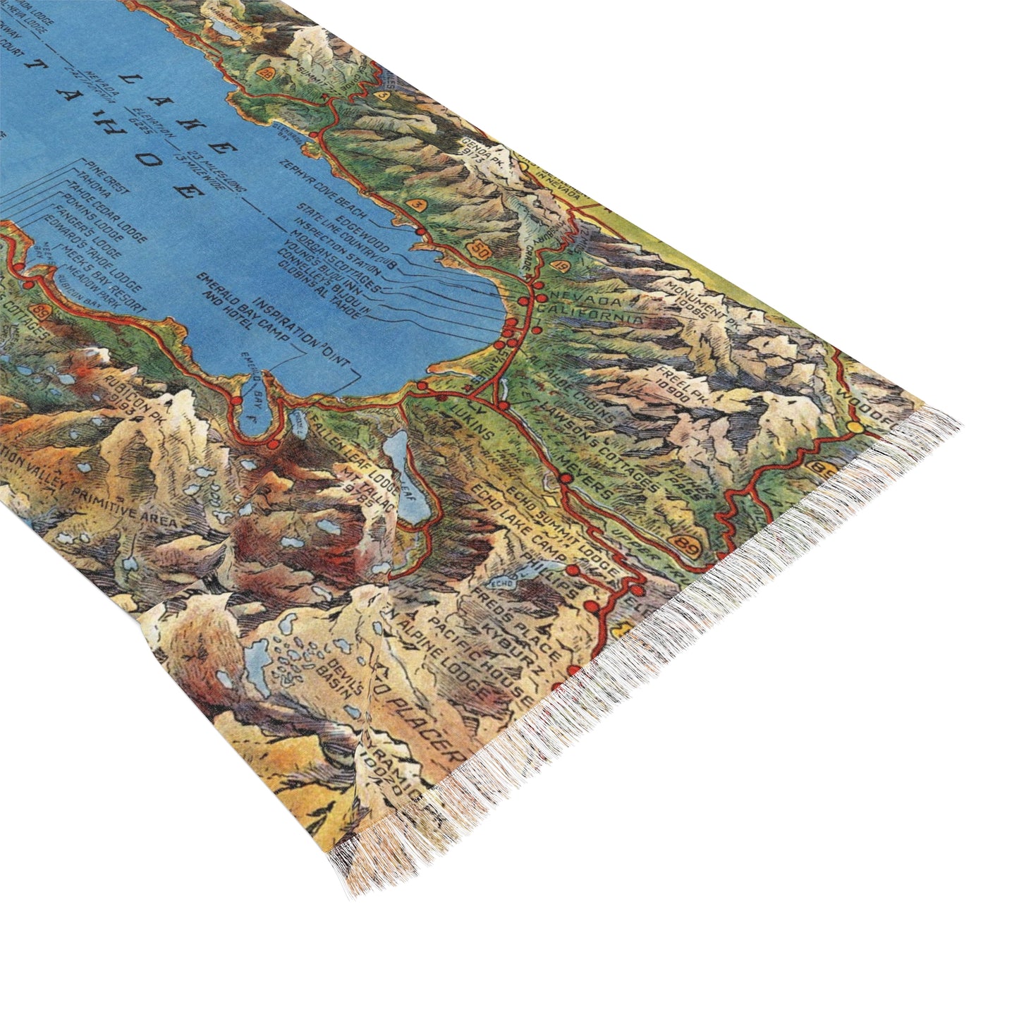 Lake Tahoe Map Scarf | Travel Inspired Accessory
