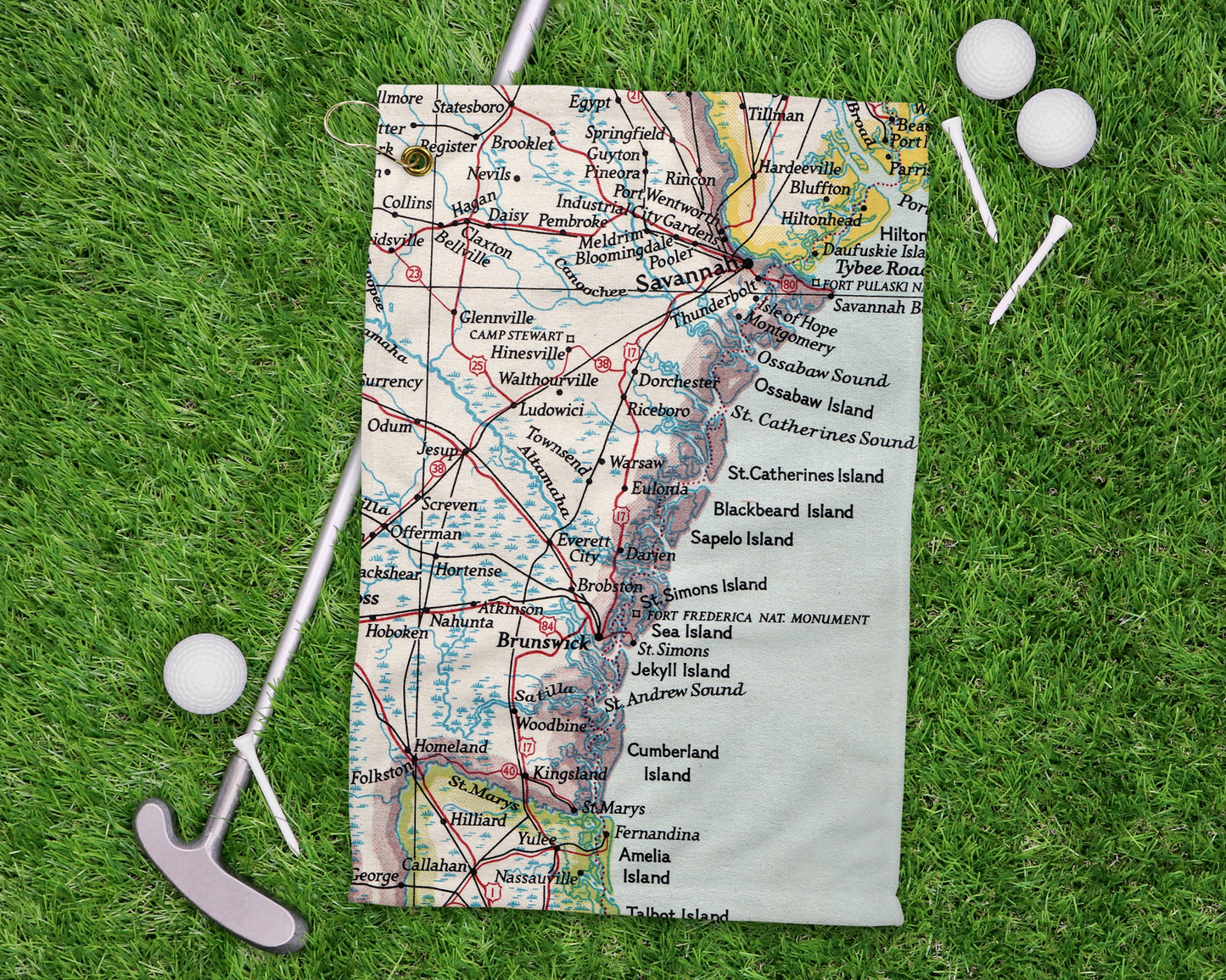 Coastal Georgia golf towel primary image
