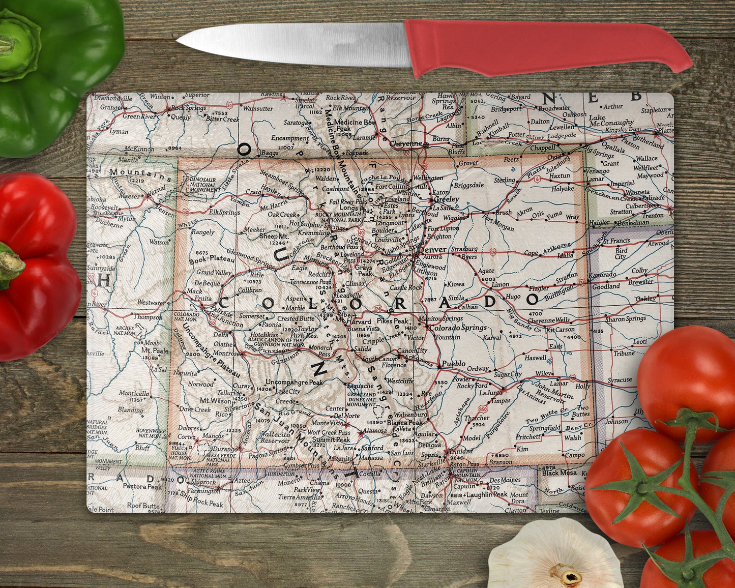 Colorado Map Cutting Board | Travel Gift | Kitchen Decor