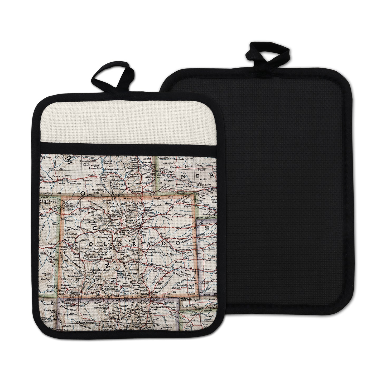 Colorado vintage map hot pad kitchen decor
