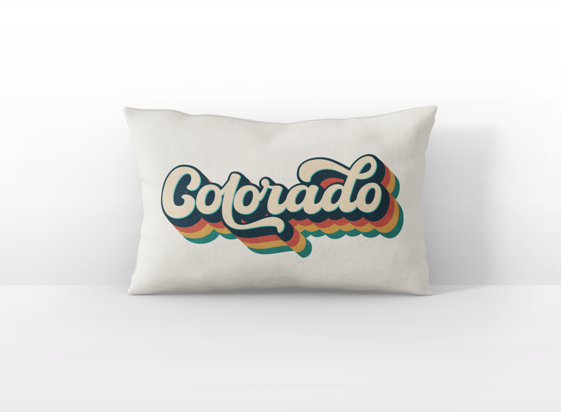 Colorado retro text lumbar pillow