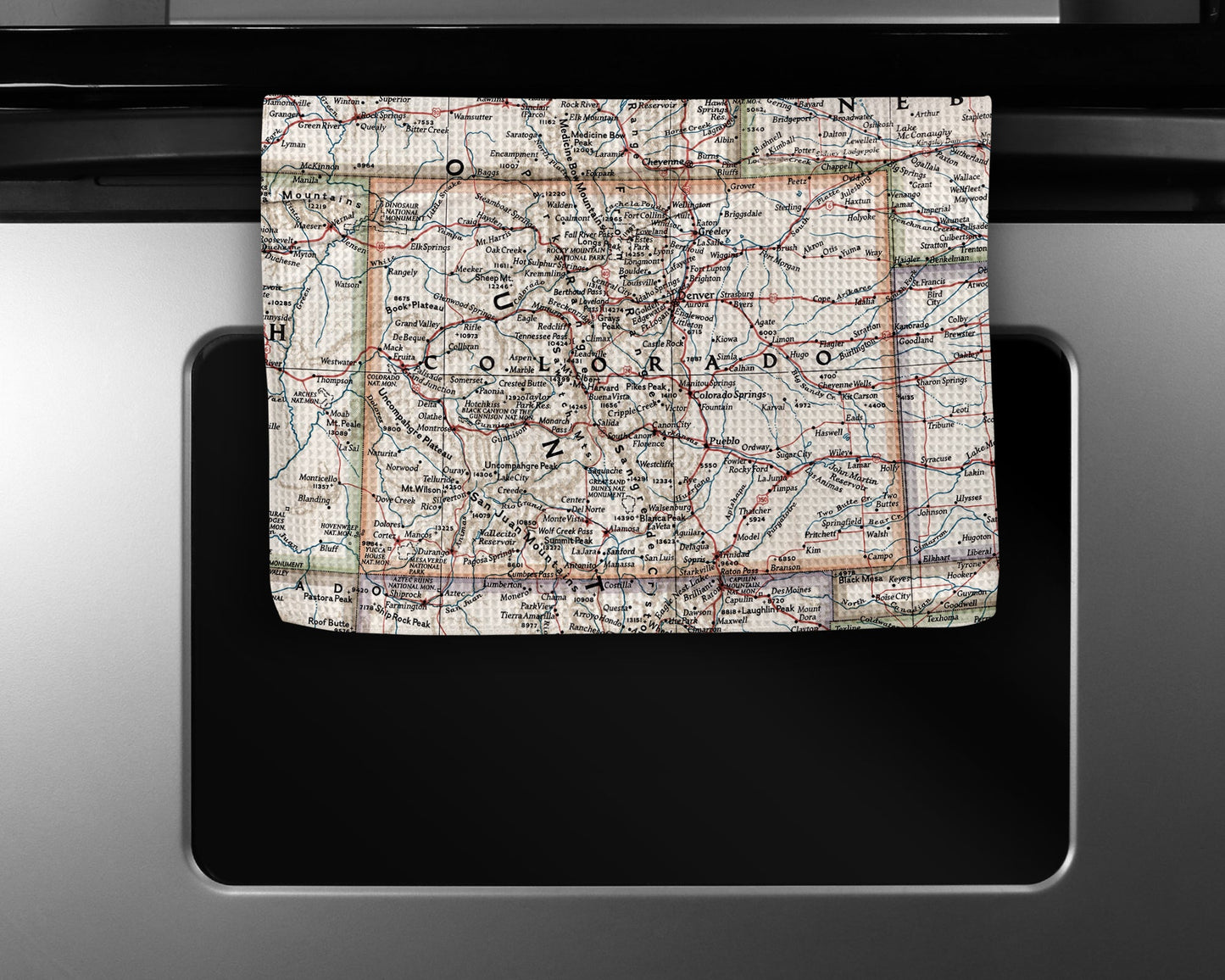 Colorado Map Tea Towel | Waffle-Weave Kitchen Towel Gift