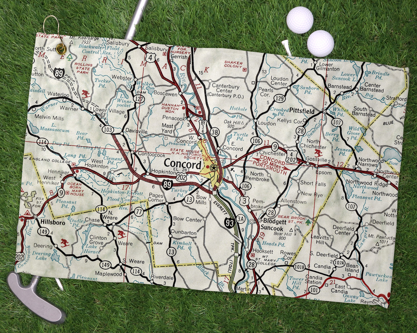 Concord New Hampshire golf towel primary image
