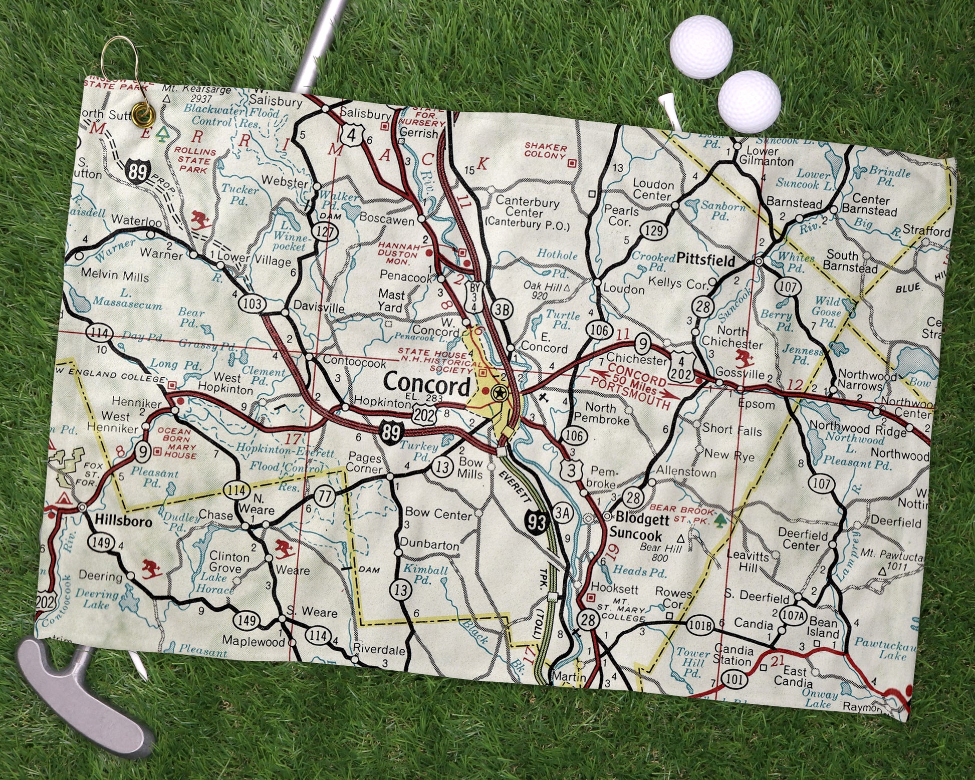 Concord New Hampshire golf towel primary image