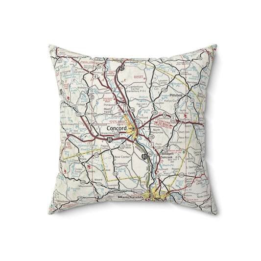 Concord New Hampshire vintage map pillow
