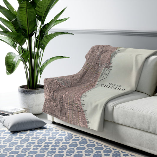 Chicago Map Blanket | Cozy City-Inspired Throw