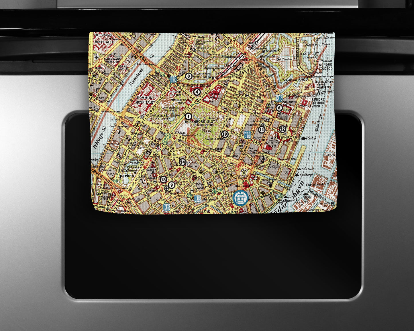 Copenhagen Denmark Vintage Map Kitchen Towel