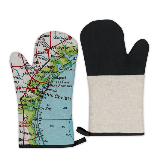 Corpus Christi, Texas Map Oven Mitt | Vintage-Inspired Kitchen Gift