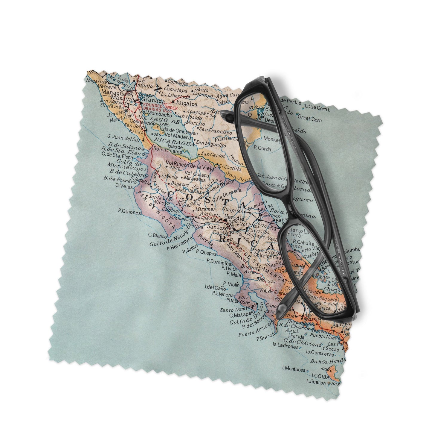 Costa Rica Map Lens Cloth | Costa Rica Microfiber Glasses Cleaner | Travel Gift