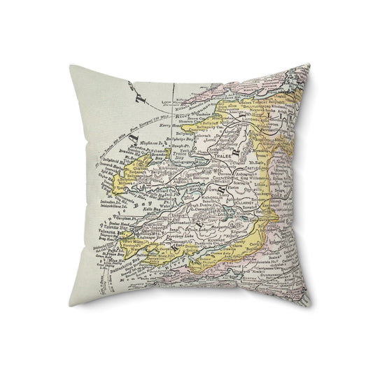 County Kerry Ireland vintage map pillow