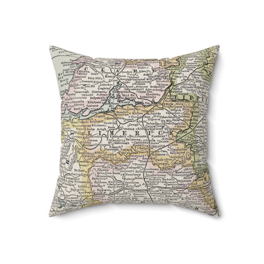 County Limerick Ireland vintage map pillow
