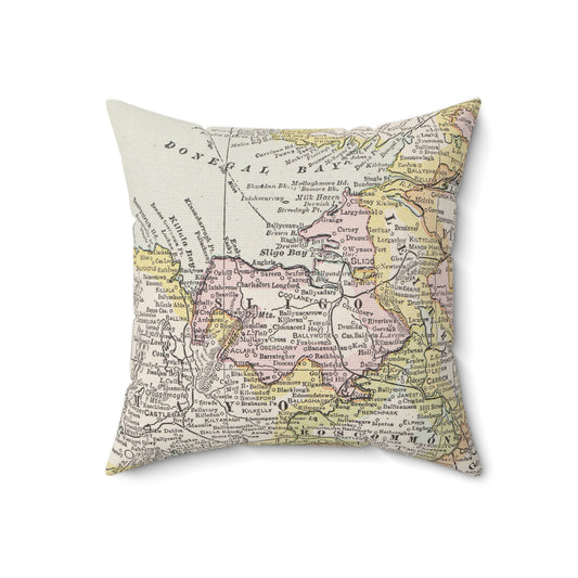 County Sligo Ireland vintage map pillow