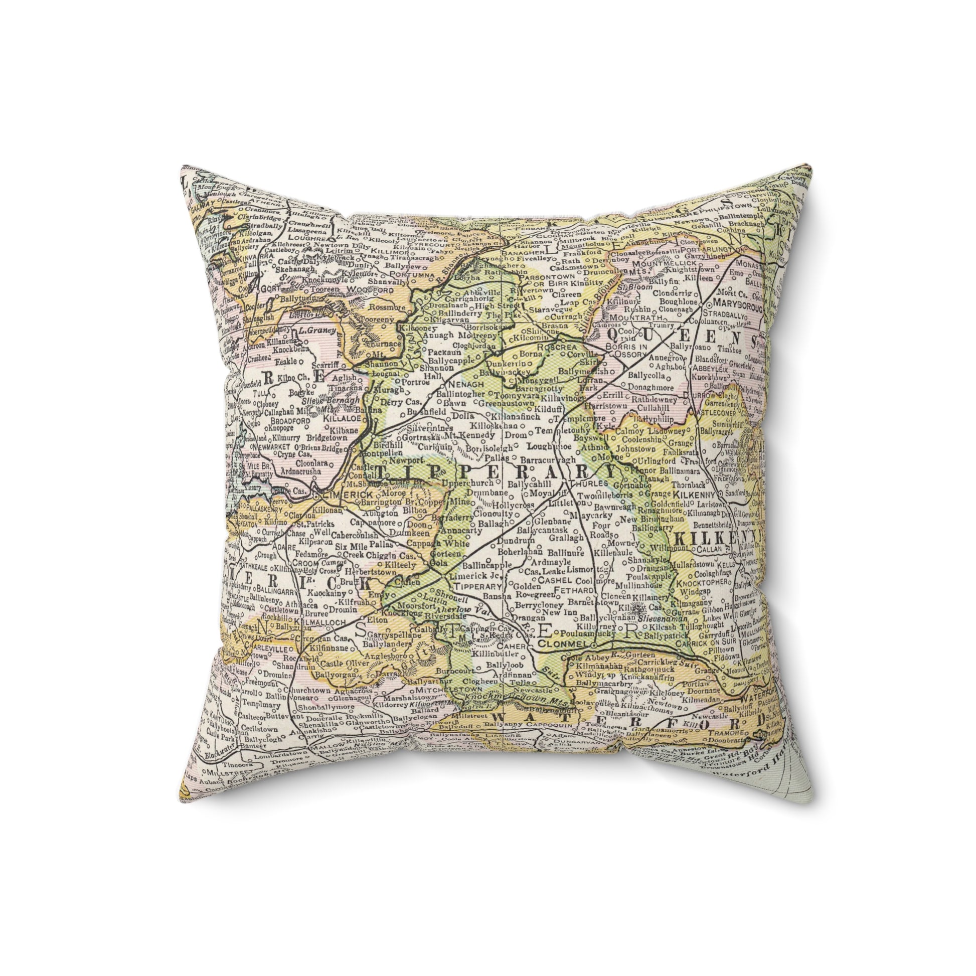 County Tipperary Ireland vintage map pillow